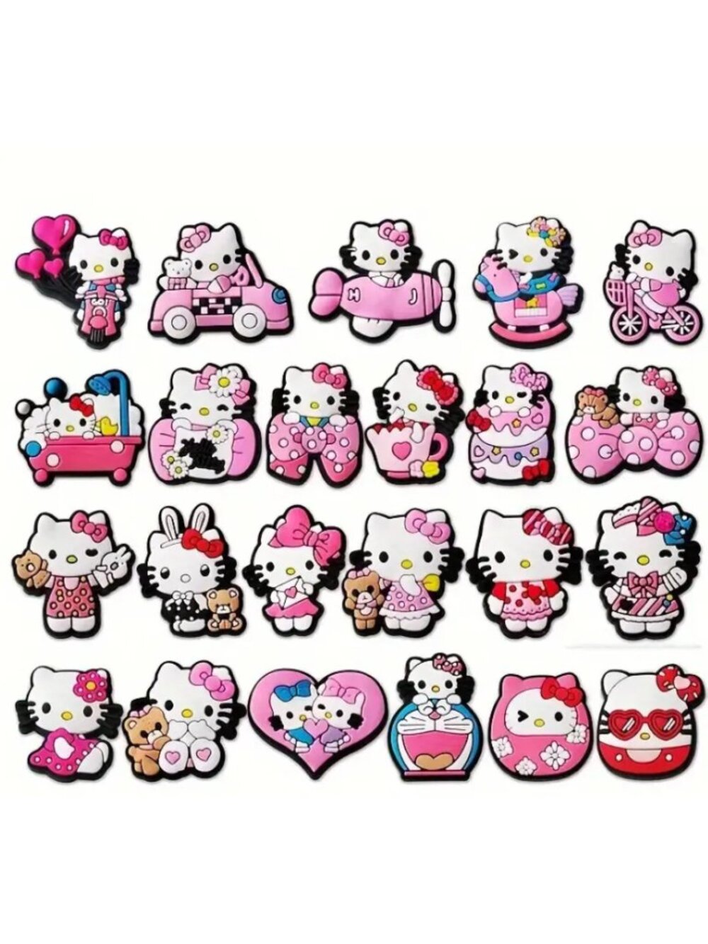 23Pcs Hello Kitty Shoe Charms Set for Girls – Cute Croc Accessories Decor